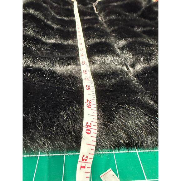 Pamela McCoy Faux Fur Puffer Jacket Black Zip Plush Winter Coat Women’s S Glam - Picture 8 of 11